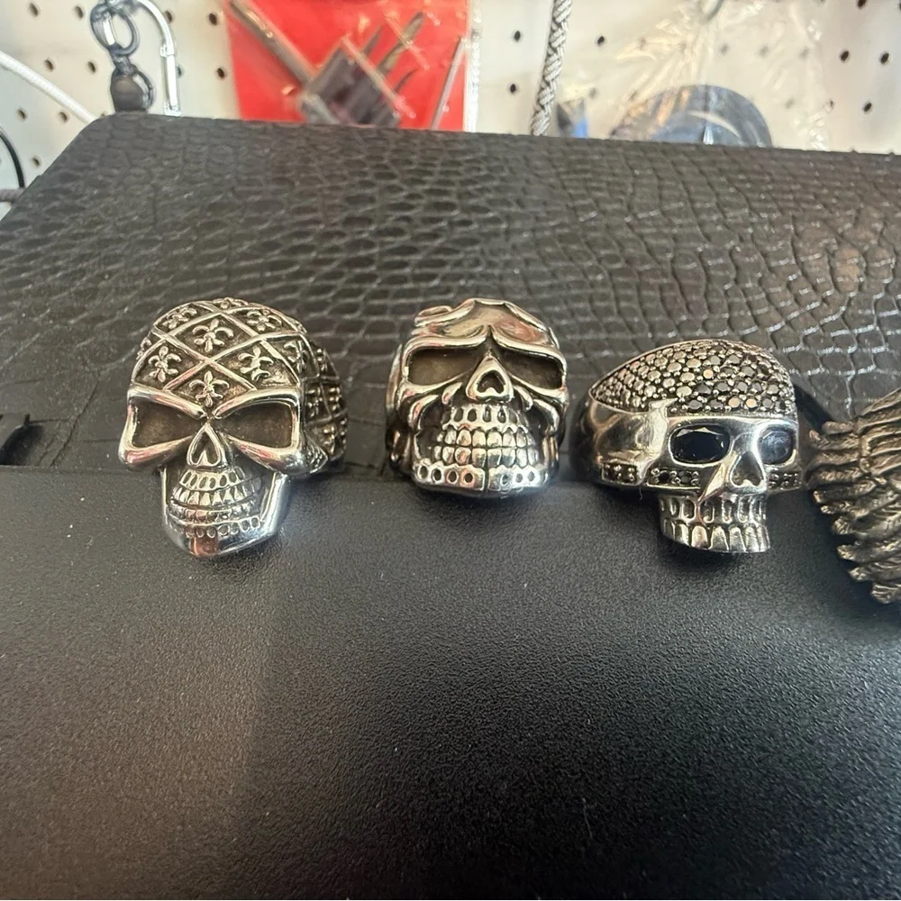 Stainless steel Biker Skull Ring Size 9 US